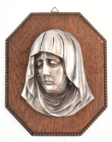 Mária fej, ón, fára applikálva, hibátlan, 15x11cm