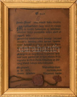 1974 Humoros obsitos levél kézzel rajzolt üvegezett keretben 20x30 cm