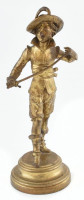 Vívó figura, fém, kopott, m: 18 cm
