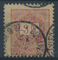 1888 3Ft négyzet alakú elfogazott bélyeg