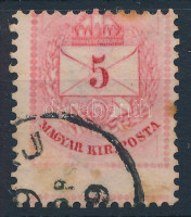 1881 5kr erősen képbe fogazva