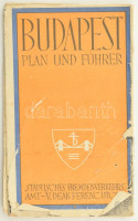 1939 Budapest, Plan und Führer (német nyelvű térkép és kalauz). Bp., Städtisches Fremdenverkehrsamt (Székesfővárosi Háziny.), viseltes állapotban, szakadásokkal, 61x49 cm