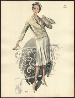 1959 3 db vintage divatkép, ofszet nyomat, papír, jobb felső sarkában kissé foltos, 37,5x28,5 cm
