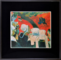 cca 2000 Nyomat Paul Gauguin után. Ofszet, papír, kartonra kasírozva. Üvegezett fakeretben, 35×44 cm