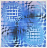 cca 2000-2020 Victor Vasarely (1908-1997): Fény. Nyomat, papír, jelzés nélkül, Copydan BilledKunst kiadása, feltekerve, 81x81 cm