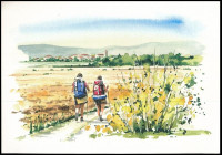 cca 2000-2020 3 db színes nyomat a Szent Jakab-út egyes helyszíneiről papíron, 21x29,5 cm