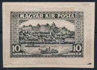 1926 Pengő fillér 10f bélyegterv nyomata kartonra ragasztva