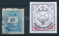 1874 10kr alsó ernyős javítással