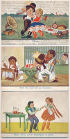 9 db RÉGI motívum képeslap: magyar folklór művészlapok / 9 pre-1945 motive postcards: Hungarian folklore art postcards