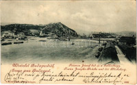 1899 (Vorläufer) Budapest, Ferenc József híd, Gellérthegy (még nincs Gellért tér, szálló se egyetem) (Rb)