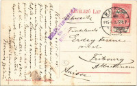 1915 Kalocsa, Nagyobb papnevelde a Szentháromság téren, Szentháromság szobor. Jurcsó Antal kiadása