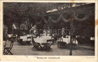1927 Pereces (Miskolc), Perecesi vendéglő, kert vendégekkel (EB)
