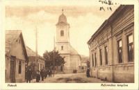 1929 Putnok, Református templom, Kohn József szobafestő üzlete. P. K. és G. K. kiadása (EK) + 'PUTNOK P.U.'