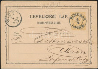 1872 Díjjegyes levelezőlap 'SAMOBOR' (Gudlin 250 pont) - Bécsbe