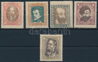 1919 Tanácsköztársasági arcképek álló vízjeles sor benne elfogazás, középrész eltolódások