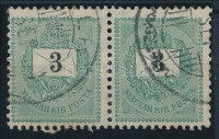 1898 3kr pár, egyik bélyeg sztereo jegyekkel