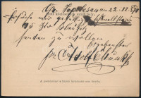 1870 2kr díjjegyes levelezőlap Nagytapolcsányról Bécsbe