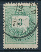 1874 3kr durva gyöngyjavítással (ex Lovász)