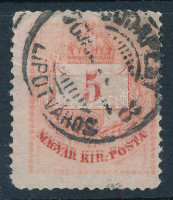 1874 5kr álkettősnyomattal, ritka!