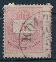 1874 5kr extra szélesre és képbe fogazva