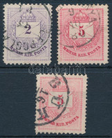 1874 2kr + 2 x 5kr 11 1/2 : 13 fogazással