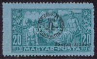 Debrecen II. 1920 Segélybélyeg 20f fordított felülnyomással, Bodor vizsgálójellel (**25.000)
