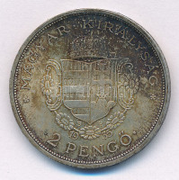1935. 2P Ag 'Rákóczi' T:1-,2 patina Adamo P7.2