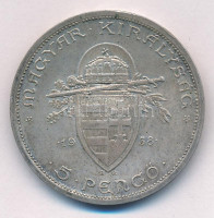 1938. 5P Ag 'Szent István' T:2 patina Adamo P8.1