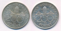 1992. 200Ft Ag 'MNB' + 1994. 200Ft Ag 'Deák' T:1-,2 patina, kis phAdamo F13,F13.1