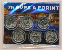 2021. 5Ft Cu-Ni-Zn '75 éves a Forint' (6xklf) egyedi díszcsomagolásban T:1