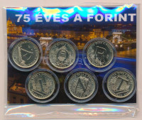 2021. 5Ft Cu-Ni-Zn '75 éves a Forint' (6xklf) egyedi díszcsomagolásban T:1