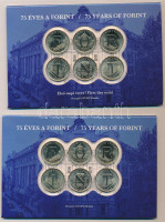 2021. 5Ft Cu-Ni-Zn '75 éves a Forint' első napi veret (6xklf) (2x) az egyik sorszámozott emléklapon '09715', a másik sorszám nélküli emléklapon T:1