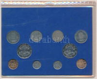 Belgium 1975. 25c - 10F (10xklf, 5x vallon + 5x flamand) 'Monnaie Royale de Belgique - Koninklijke Munt van België' forgalmi sor karton díszlapon, műanyag tokban T:1 patinaBelgium 1975. 25 Centimes - 10 Francs (10xdiff, 5x 'Belgique' 5x