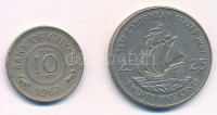 Guyana 1967. 10c Cu-Ni + Kelet-Karibi Államok 1981. 25c Cu-Ni 'II. Erzsébet' T:2,2-Guyana 1967. 10 Cents Cu-Ni + East Caribbean States 1981. 25 Cents Cu-Ni 'Elizabeth II' C:XF,VF