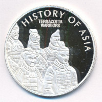 Niue 2003. 5$ Ag 'Ázsia történelme - Terrakotta harcosok' kapszulában, tanúsítvánnyal (19,47g/0.999/39mm) T:PP ujjlenyomatNiue 2003. 5 Dollars Ag 'History of Asia - Terracotta Warriors' in capsule with certificate (19,47g/0.999/39mm) C:PP