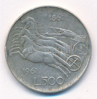 Olaszország 1961. 500L Ag 'Olasz egység századfordulója' T:2 ph. Italy 1961. 500 Lire Ag 'Italian Unification Centennial' C:XF edge error Krause KM#99
