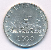 Olaszország 1964R 500L Ag 'Kolumbusz hajói' T:2Italy 1964R 500 Lire Ag 'Columbus' ships' C:XF Krause KM#98