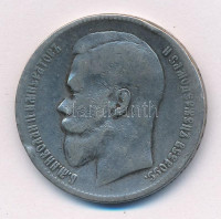 Orosz Birodalom 1899. 1R Ag 'II. Miklós' T:2-,3 patina, ph, ü.Russian Empire 1899. 1 Ruble Ag 'Nicholas II' C:VF,F patina, edge error, dingKrause Y#59.3