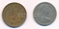 Rodézia 1964. 6p/5c Cu-Ni 'II. Erzsébet' + 1970. 1/2c Br T:2-,3Rhodesia 1964. 6 Pence / 5 Cents Cu-Ni 'Elizabeth II' + 1970. 1/2 Cent Br C:VF,FKrause KM#1, KM#9