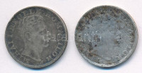 Románia 1942. 200L Ag 'I. Mihály' (2x) T:2- patina, ph. Romania 1942. 200 Lei Ag 'Mihai I' (2x) C:VF patina, edge error Krause KM#63