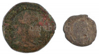 Római Birodalom 2db klf bronzpénz a III-IV. századból T:2-,3 patina, repedés, nagyobb ü.Roman Empire 2pcs of diff bronze coins from the 3rd-4th Century C:VF,F patina, crack, larger ding
