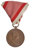 1914. 'Ferenc József Bronz Vitézségi Érem / Der Tapferkeit' bronz kitüntetés mellszalaggal. Szign.: Tautenhayn T:1-Hungary 1914. 'Bronze Gallantry Medal (Der Tapferkeit)' bronze decoration with ribbon. Sign.:Tautenhayn C:AU NMK 137.