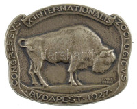 1927. 'X.Internationalis Zoologicus Congressus Budapest' fém kitűző, hátoldalon 'BERÁN N BUDAPEST DÖBRENTEI U. 2.' gyártói jelzéssel (32x40mm) T:1-,2