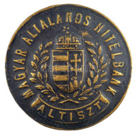 ~1930. 'Magyar Általános Hitelbank - Altiszt' festett sárgaréz gomblyukjelvény (36mm) T:2