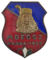 1939. 'MDEOSZ (Magyar Dalos Egyesületek Országos Szövetsége) Kassa' zománcozott fém jelvény (27x22mm) T:2 kis zománchiba