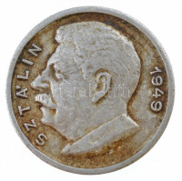 1949. 'Sztálin 1949' Al jelvény tű nélkül, kisméretű műanyag tokban (18mm) T:2