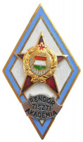 ~1960. 'Rendőrtiszti Akadémia' zománcozott fém sapkajelvény (45x31mm) T:1-