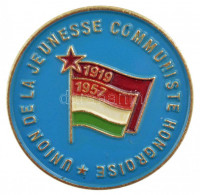 ~1970-1980. 'UNION DE LA JEUNESSE COMMUNISTE HONGROISE (Magyar Kommunista Ifjúsági Szövetség)' francia nyelvű, zománcozott KISZ jelvény (25mm) T:1-