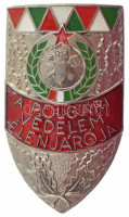 ~1980. 'A Polgári Védelem Élenjárója' ezüstözött zománcozott fém jelvény (23x40mm) T:2