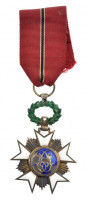 Belgium 1897. 'Koronarend Lovagkeresztje' jelzetlen zománcozott kitüntetés nem eredeti mellszalagon T:2,2- patina, zománchiba, foszladozó szalagBelgium 1897. 'Order of the Crown, Knight' enamelled decoration without hallmark on not original